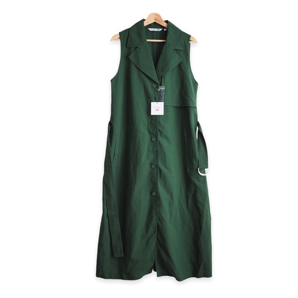 JW ANDERSON | Dresses | Jw Anderson Sleeveless Linen Blend Uniqlo Lapel  Dress With Belt Size M | Poshmark